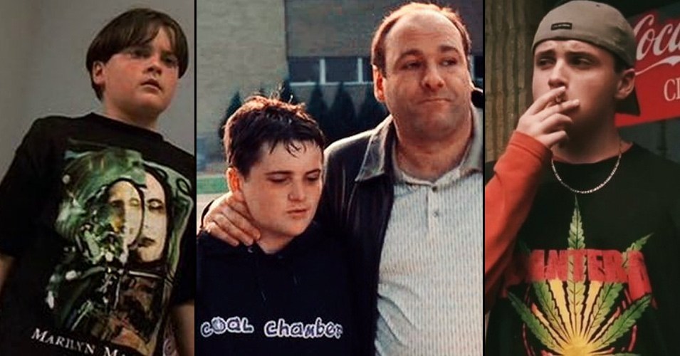AJ Soprano in various scenes with band merch