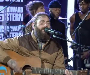 Post Malone performing on 'The Howard Stern Show'