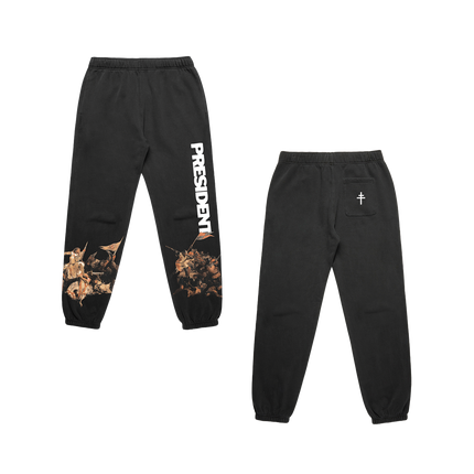 Blood Of Your Empire Washed Joggers Black | PRESIDENT