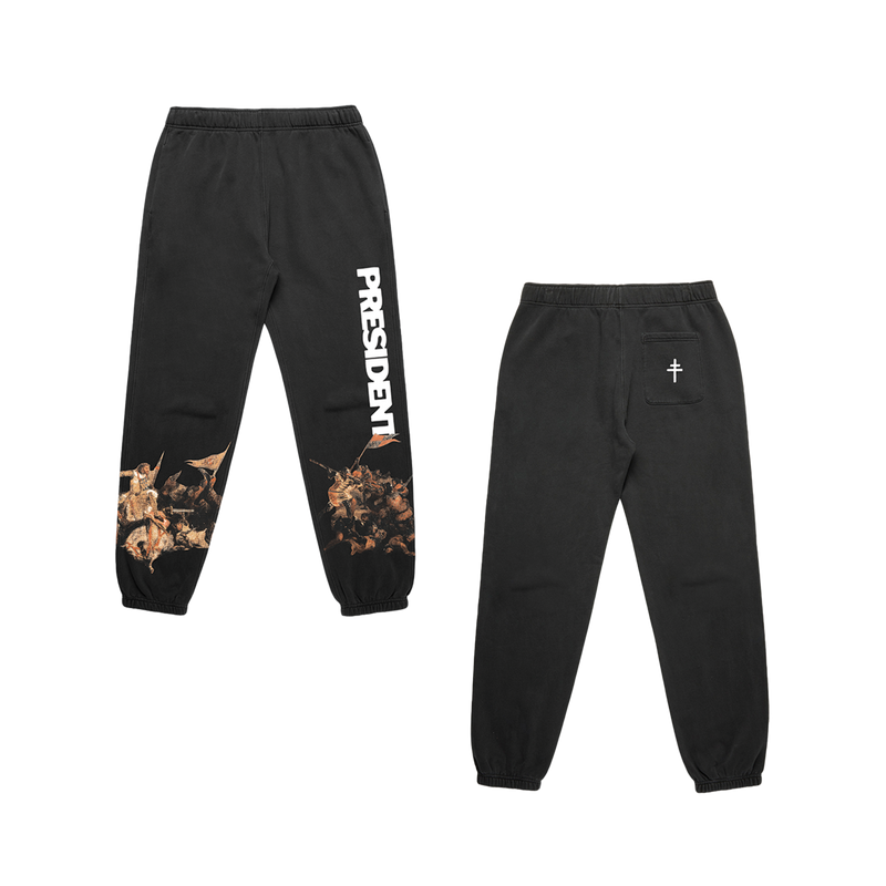 Blood Of Your Empire Washed Joggers Black | PRESIDENT