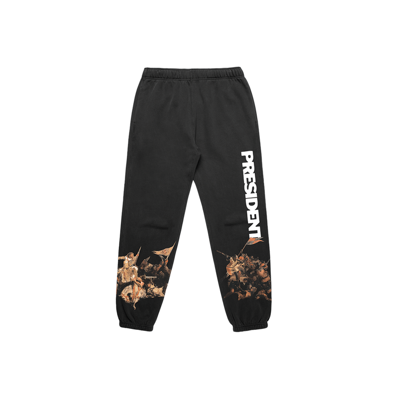 Blood Of Your Empire Washed Joggers Black | PRESIDENT