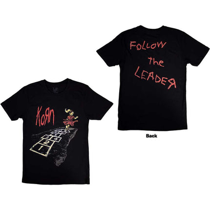Korn Unisex T-Shirt: Follow The Leader Hopscotch (Black)