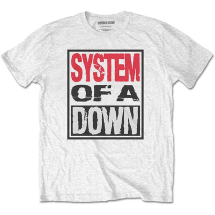 System Of A Down Unisex T-Shirt: Triple Stack Box (White)