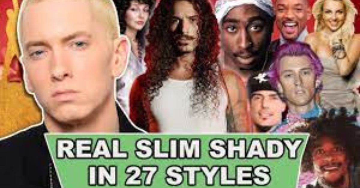 The title screen of Anthony Vincent's video 'The Real Slim Shady in 27 Styles'