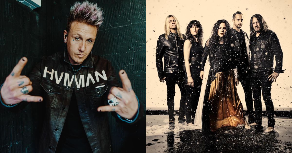 A comp image of Jacoby Shaddix and Evanescence