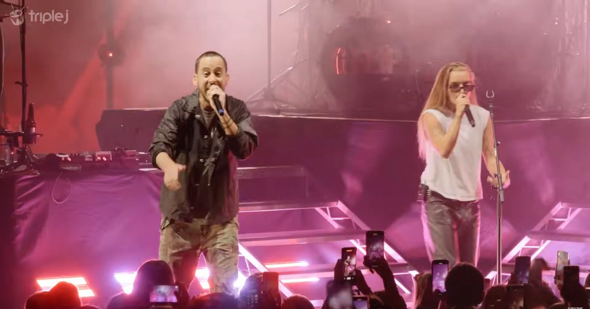 Mike Shinoda and G Flip performing live at the Enmore Theatre - Photo Credit - triple 
