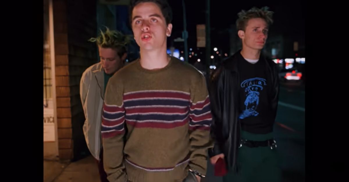 A screenshot of Green Day in the 'When I Come Around' Video 