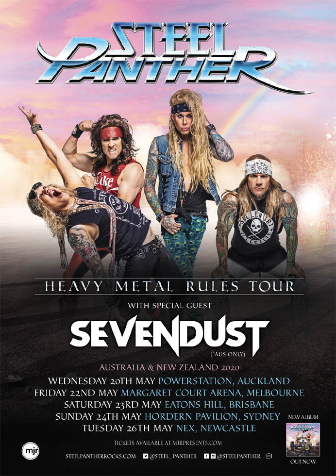 Steel Panther Heavy Metal Rules Aus/NZ Tour flyer