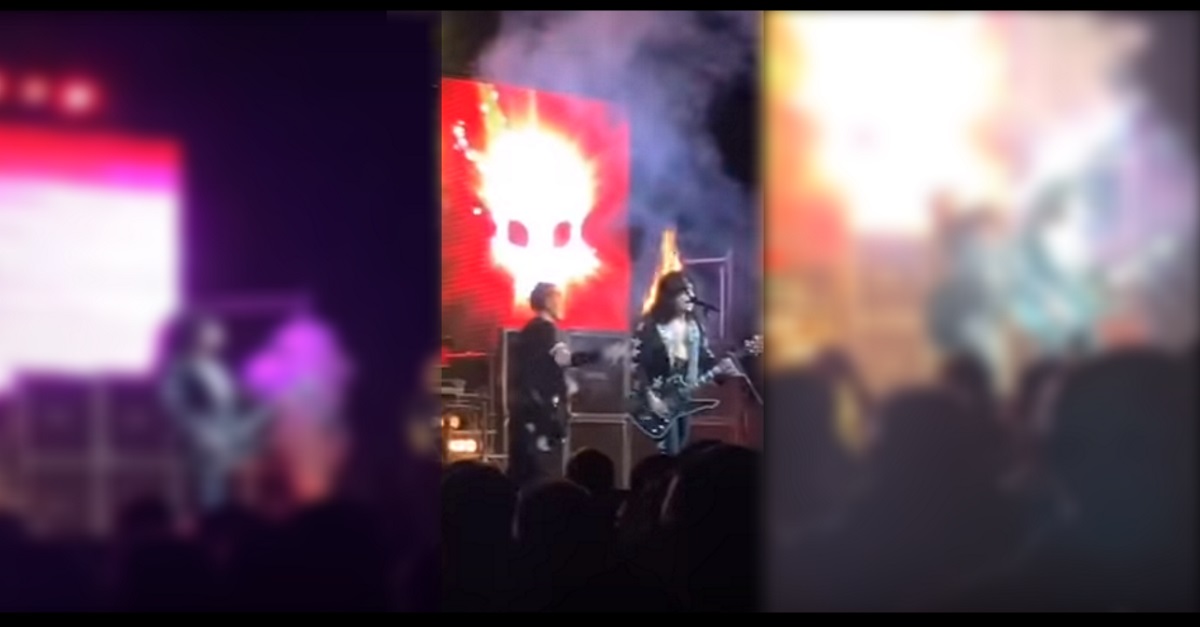 Watch This Legend Continue Playing After His Hair Catches Fire
