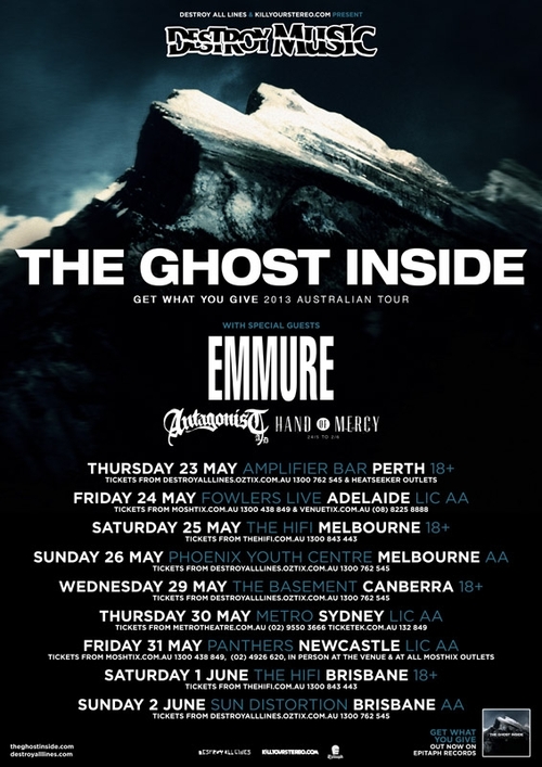The Ghost Inside Oz Dates