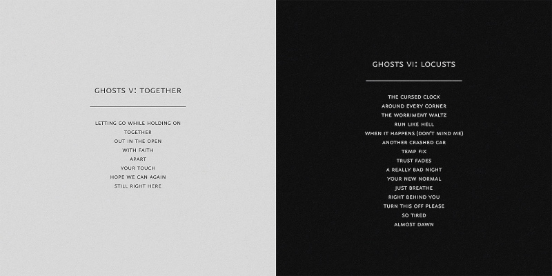 NIN: Ghosts V-VI tracklist