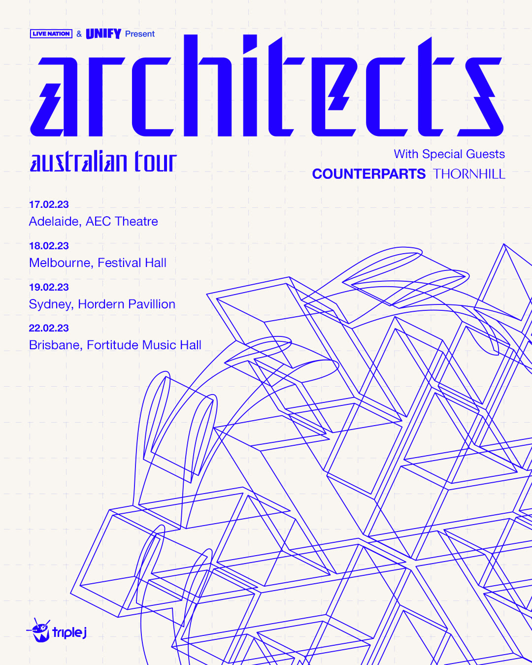 Architects Australian Tour 2023 poster