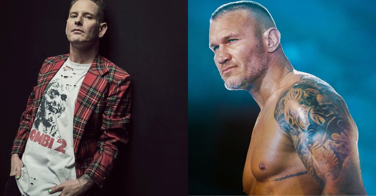 A comp image of Corey Taylor and Randy Orton
