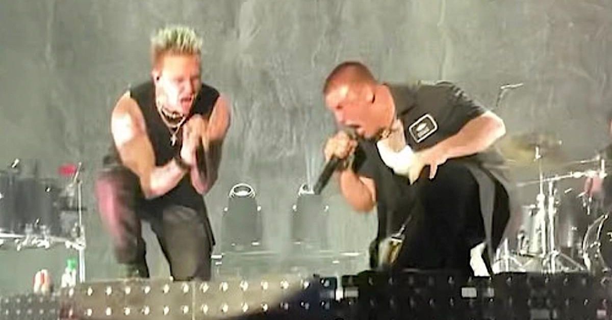 Jacoby and Jagger Shaddix performing live with Papa Roach