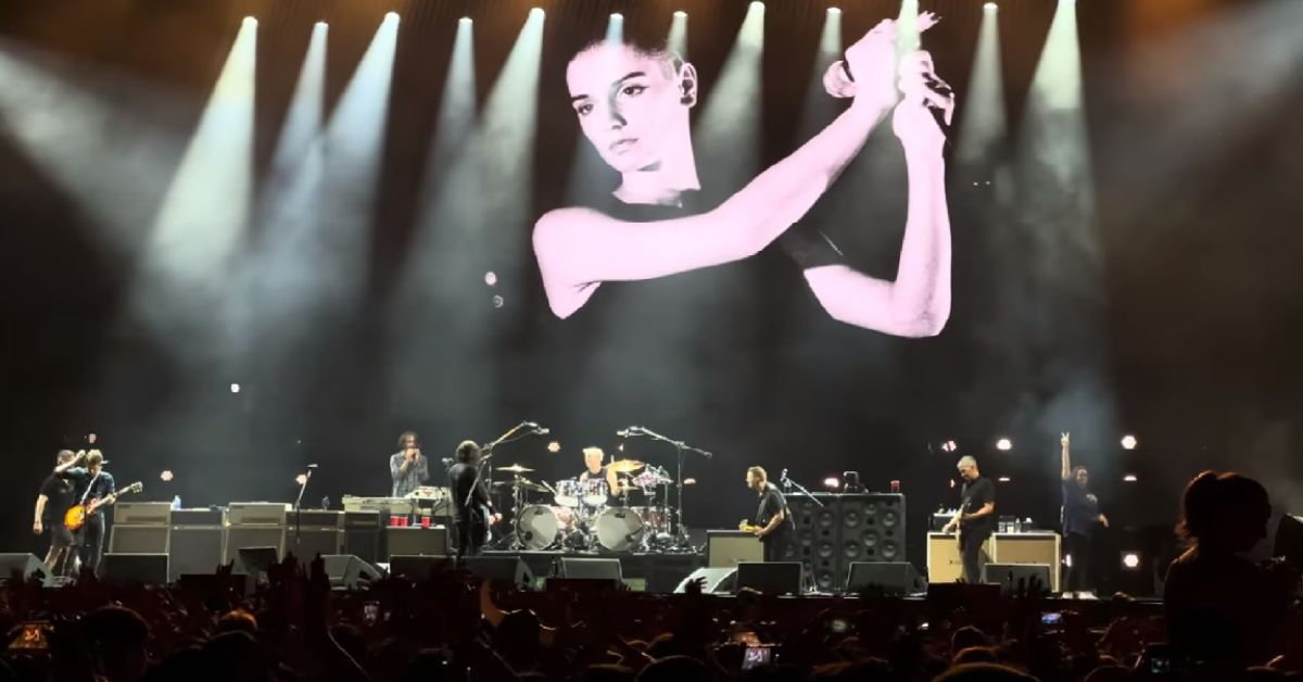 Foo Fighters and Alanis Morissette performing at Fuji Rock. 
