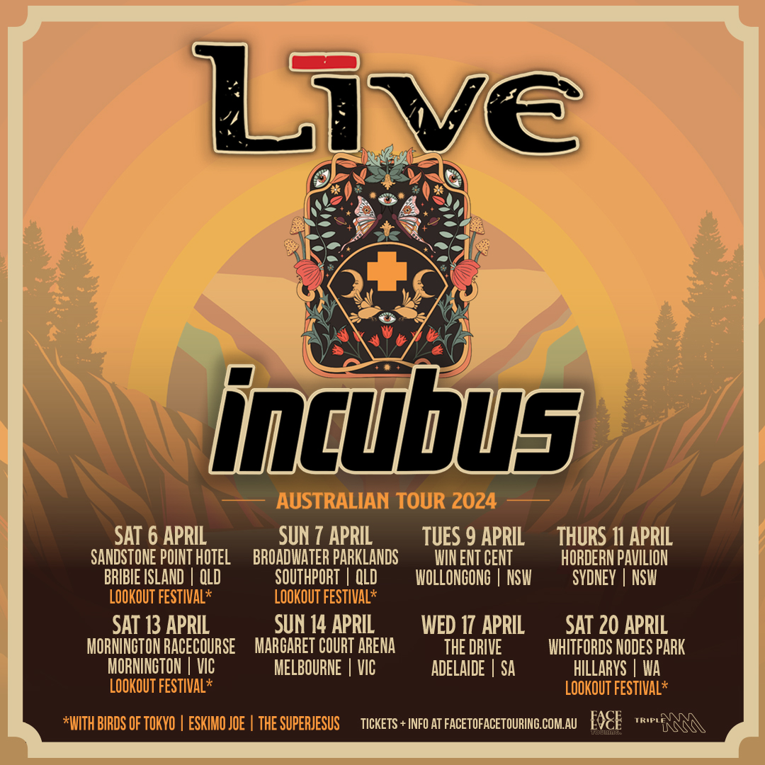 Live & Incubus Announce Australian Tour, Will Headline 'Lookout