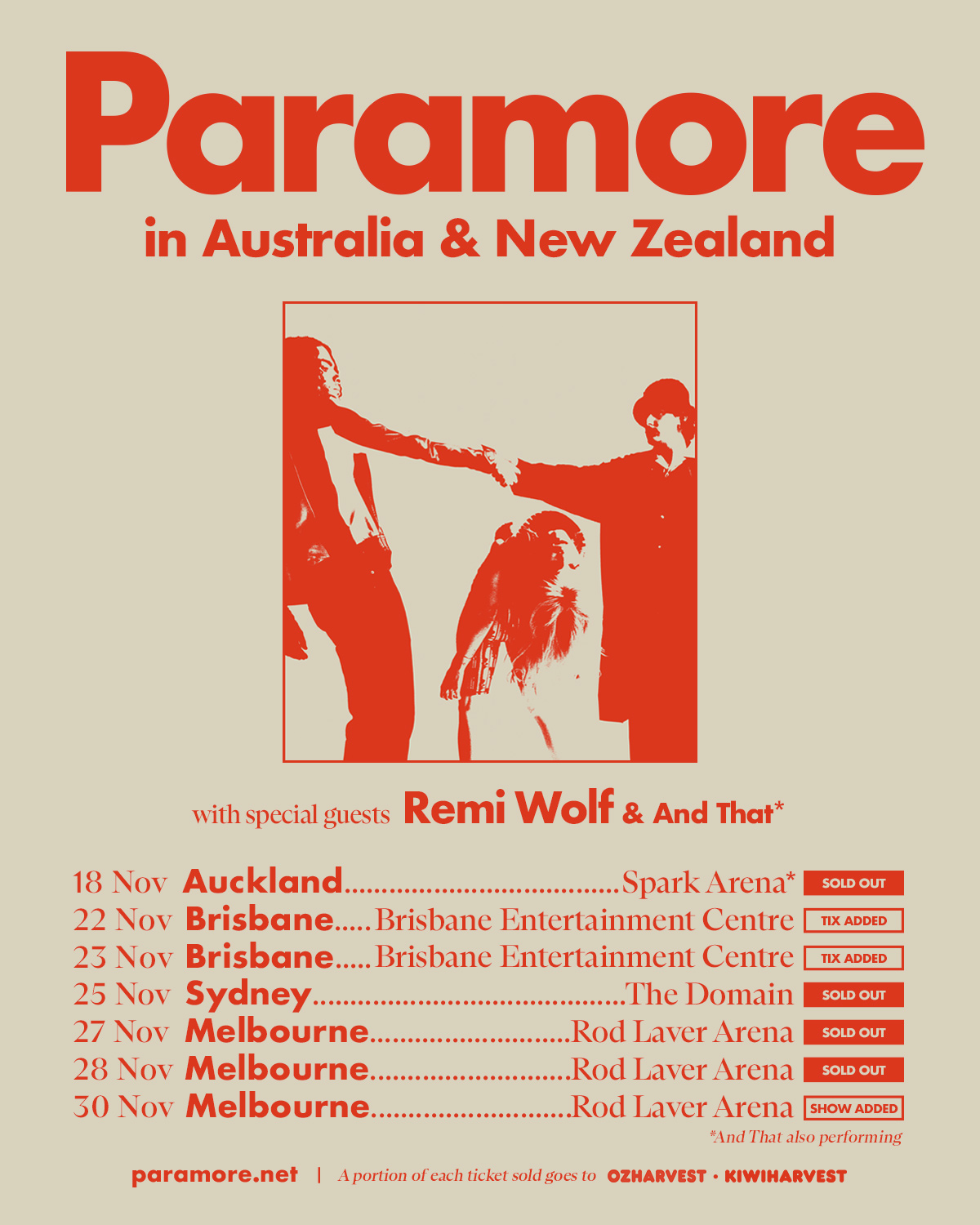 Paramore Updated Australian Tour Poster Final