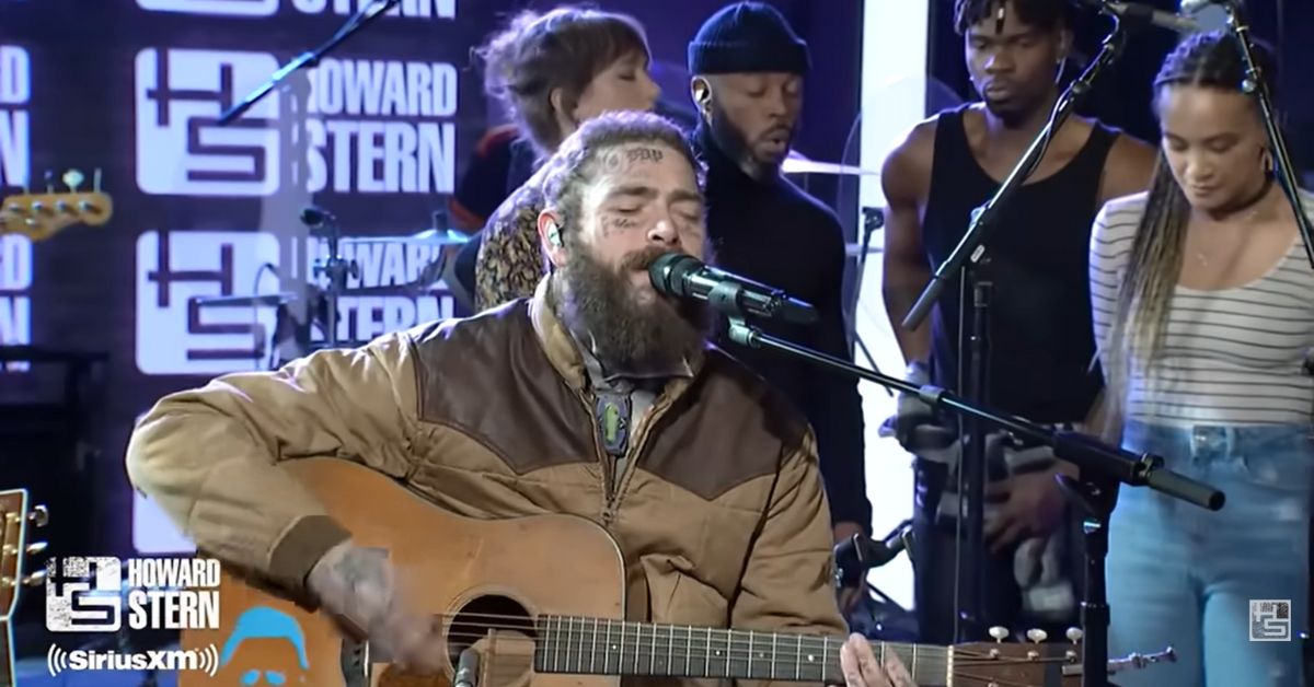 Post Malone performing on 'The Howard Stern Show'
