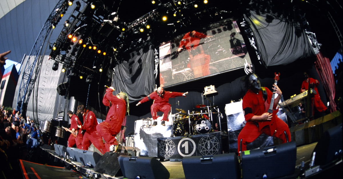Slipknot performing live in 2001
