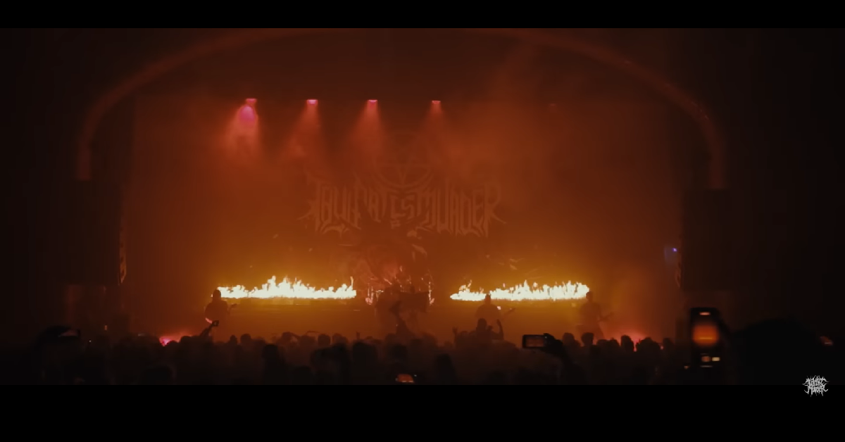 A screenshot of Thy Art Is Murder playing 'Hate' at the Forum