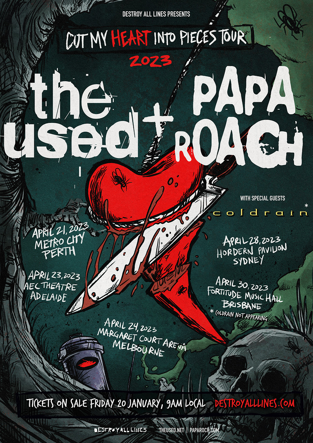 Papa Roach The Used Tour Poster