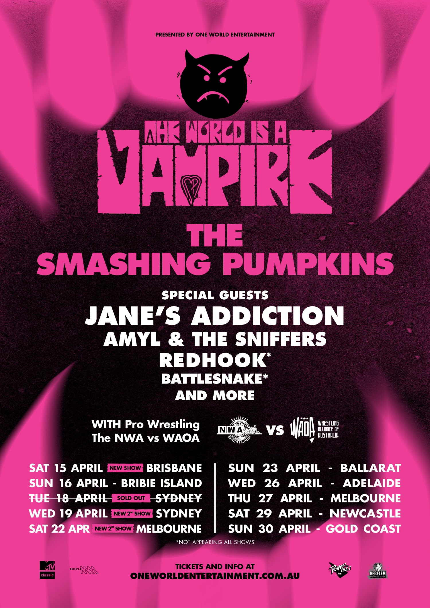The World Is A Vampire Tour updated poster