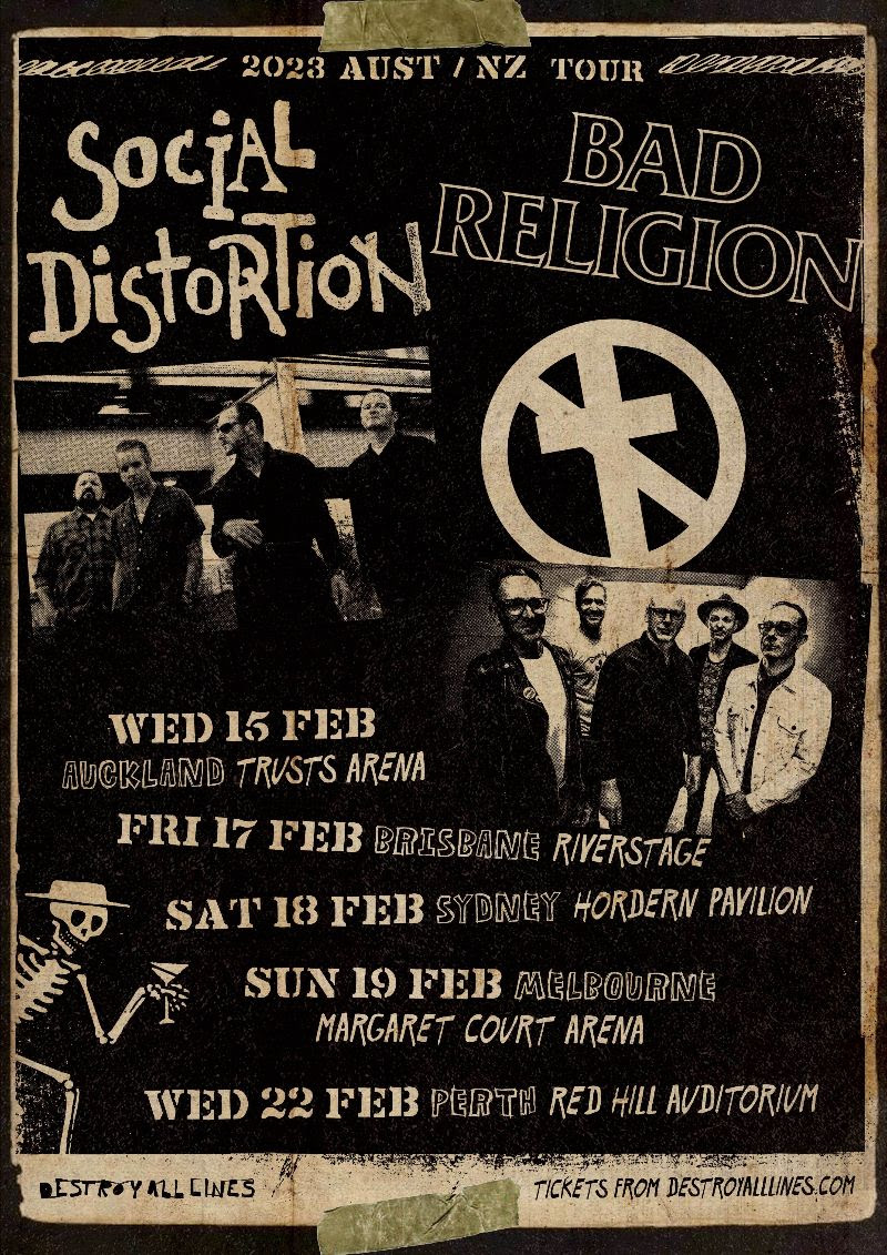 Tour poster for Social Distortion and Bad Religion tour