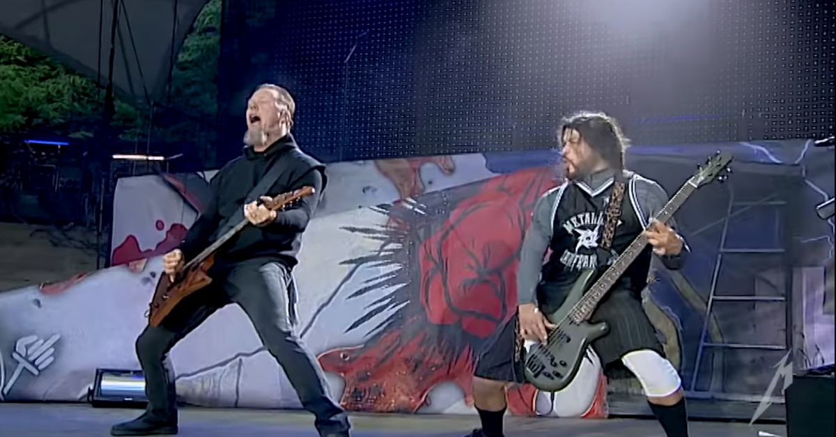 James Hetfield + Rob Trujillo during Master Of Puppets show