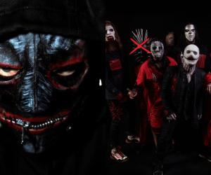 An image of Slipknot's new masked member and an image of Slipknot with Craig Jones face crossed out. 