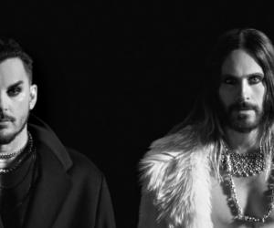 Thirty Seconds To Mars photographed in black and white. 