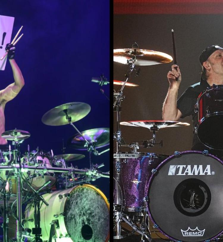 A comp of Mario Duplantier playing drums live and Lars Ulrich playing drums live.