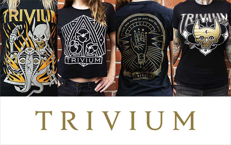 Trivium women's shirts and Trivium logo